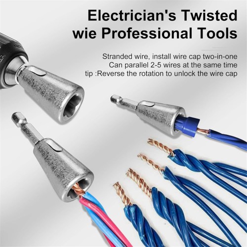 Wire Stripping and Twisting Tool,Electric Stripper,Wire Twister Tool for Drill with 25PCS Connectors Nuts 1