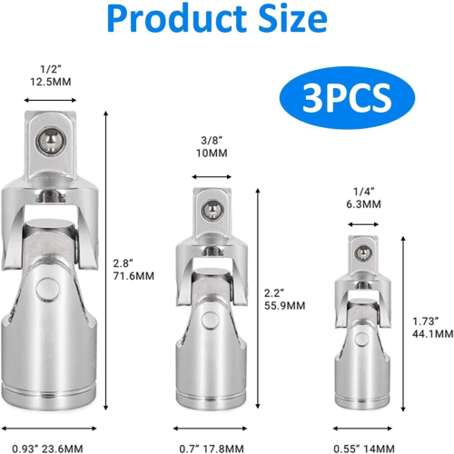 Universal Drive Connector Socket Set, 360 Degree Rotating Maintenance Fasteners, Suitable for Car Modification 1