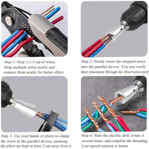 2Pcs Wire Twister Tool for Drill,Wire Twister,Wire Twisting Tool, Connector Socket with 1/4inch Chuck 2
