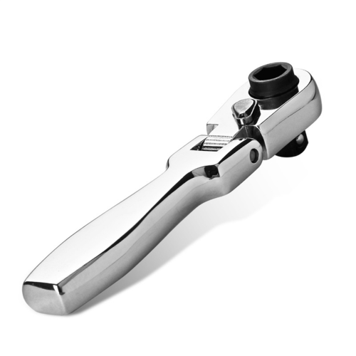 2 in 1 Flat Handle Ratchet Wrench 1/4 Double Ended 72 Teeth Quick Spanner Tool Screwdriver Socket Bit DIY Repair