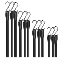 Rubber Bungee Cords Heavy Duty Outdoor, Straps, 10 Inch, 15 21 31 Inch for Cargo, Tarps, Trucks 12PCS