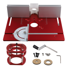 Woodworking Router Lift Kit Table Insert Plate Aluminum for 65mm Diameter Motors W/ Miter Gauge Guide and Bracket