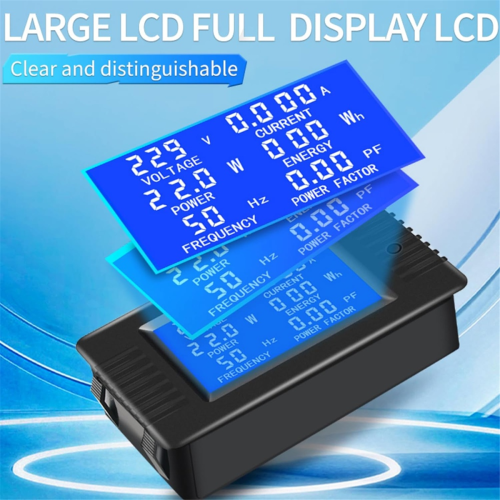 AC 110V 100A LCD Display Opening CT Digital Voltmeter Ammeter Voltage Current Tester Power Energy Frequency Wh Meter 2