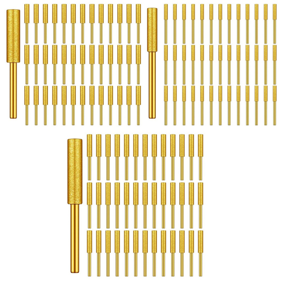120Pcs Diamond Chainsaw Sharpener Kits,High Hardness Titanium Plated Burr Grinding Stone Sharpening Kit 4853504667950