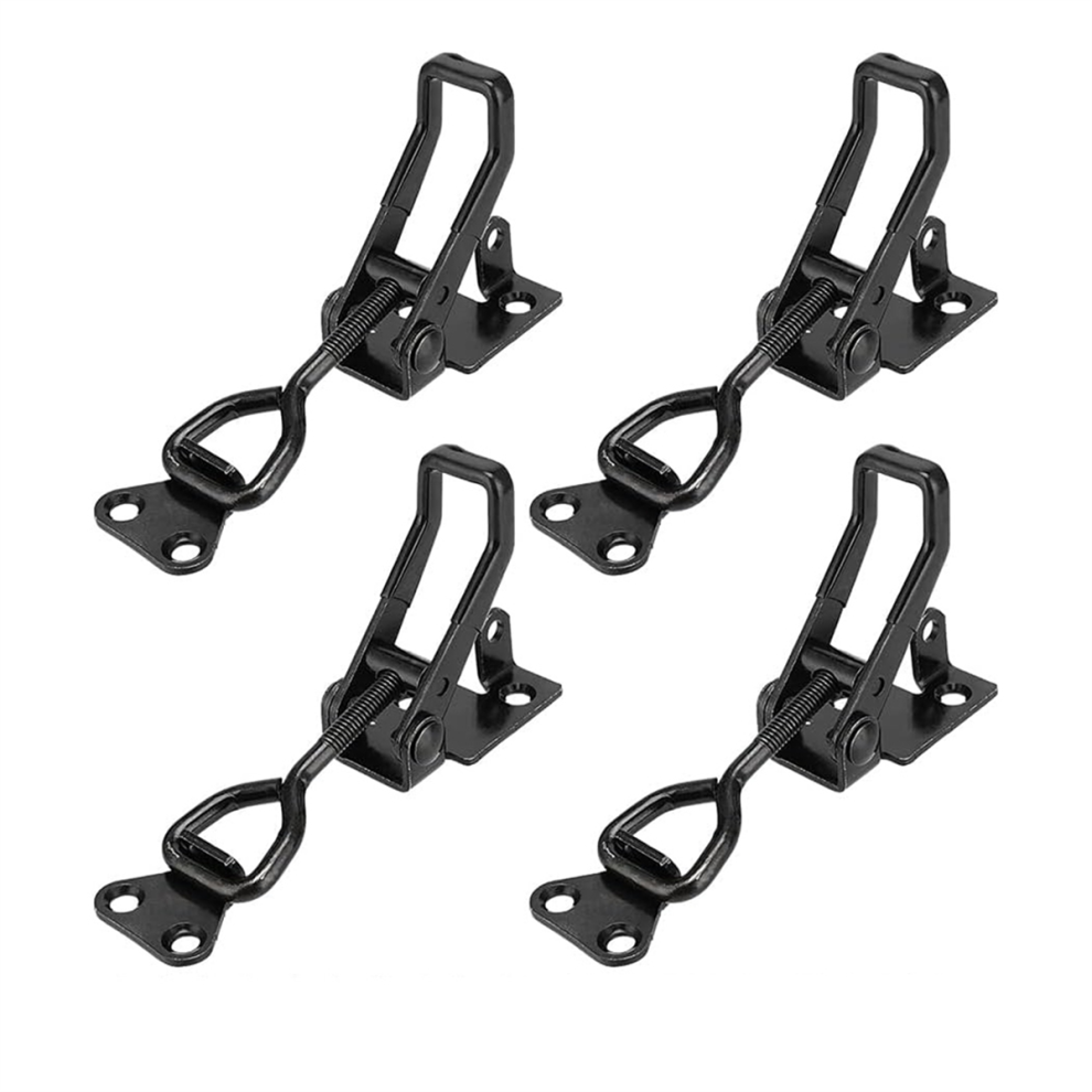 4Pack Heavy Duty Toggle Clamp Latch,4003 Style 300Kg Capacity Pull Black Adjustable Quick Release Hasp Clamps 4853504666441