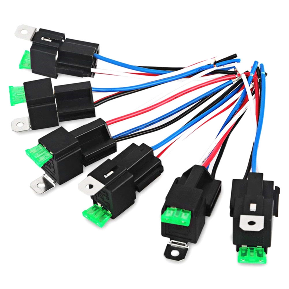 6Pcs Copper Terminal Auto Relay 30A Fused On/Off Car Motor With Holder Socket 12V 4Pin 4853504671728
