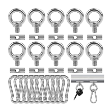 10PCS Awning Rail Stoppers 6mm with 10 Carabiners, 304 Stainless Steel Rv Hooks for Lights Camping