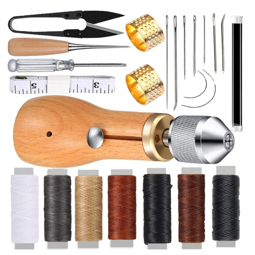 Sewing Awl Set 24 Pieces, Convenient DIY Leather Product Making Kit