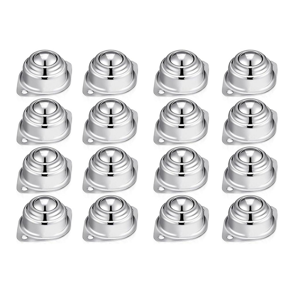16Pc Roller Ball Transfer Bearing Carbon Steel Round Unit Universal Casters For Conveyor Stand 4851335042687