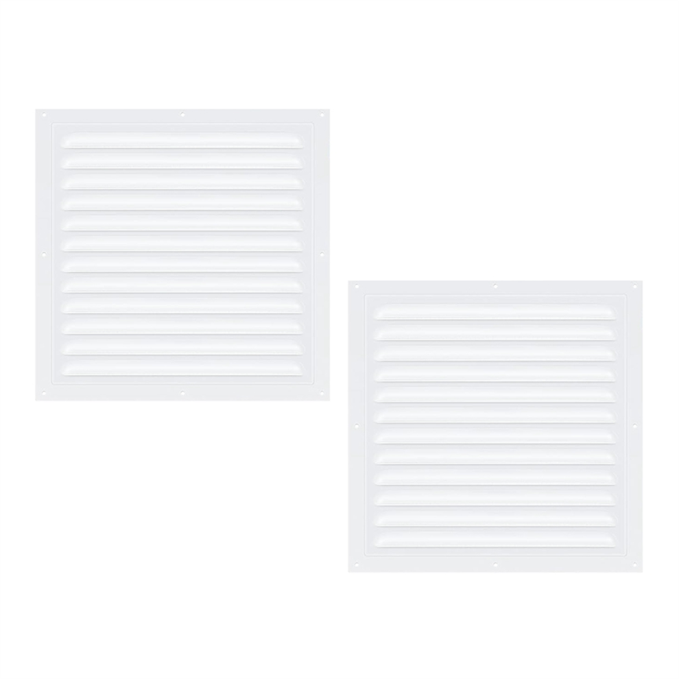 2Pcs Attic Vents Gable Aluminum Wall Vent Metal Shed With Screen Mesh Square Louver Grille 4851335047408