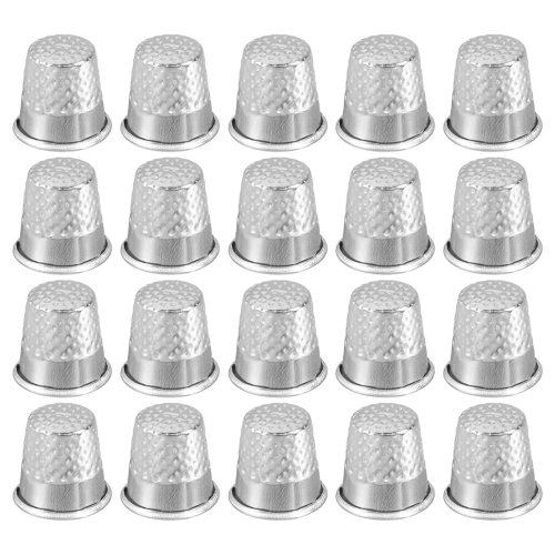 Sewing Thimble Finger Protector, 20 Pcs Metal Shield Ring for Hand Sewing, Craft Accessories DIY Tools