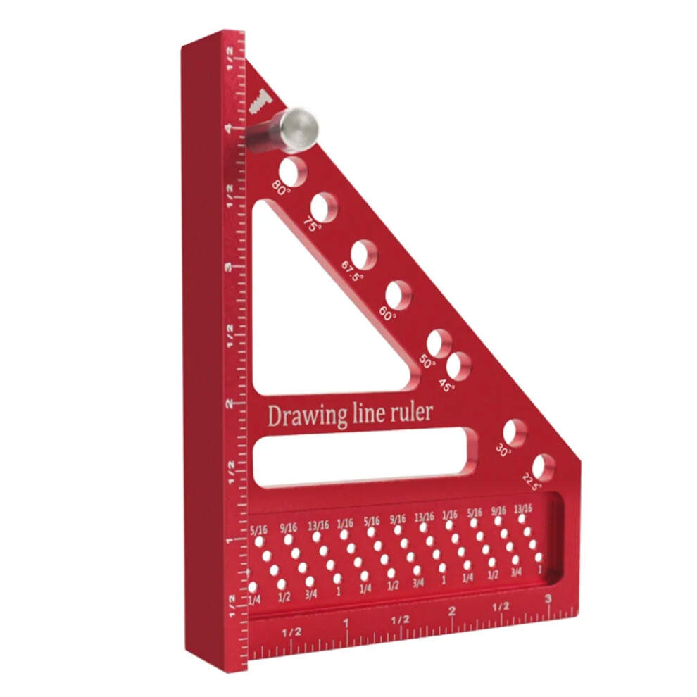 Multi-Angle Measuring Ruler W/ Dowel Woodworking Square Protractor Miter Triangle High Precision Layout Tool A 4851335051528