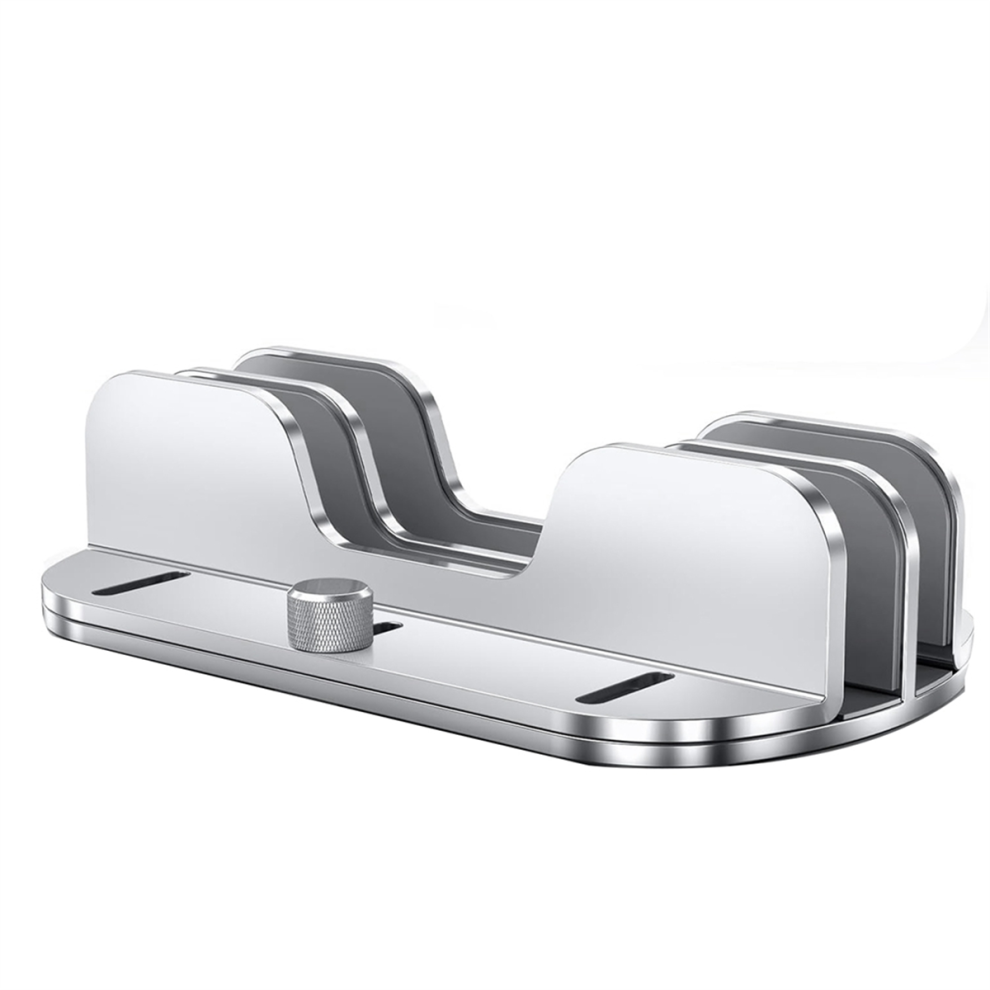 Vertical Laptop Stand Holder For Desk, Aluminium Dual Slots With Adjustable Dock Tablet 4851335049914