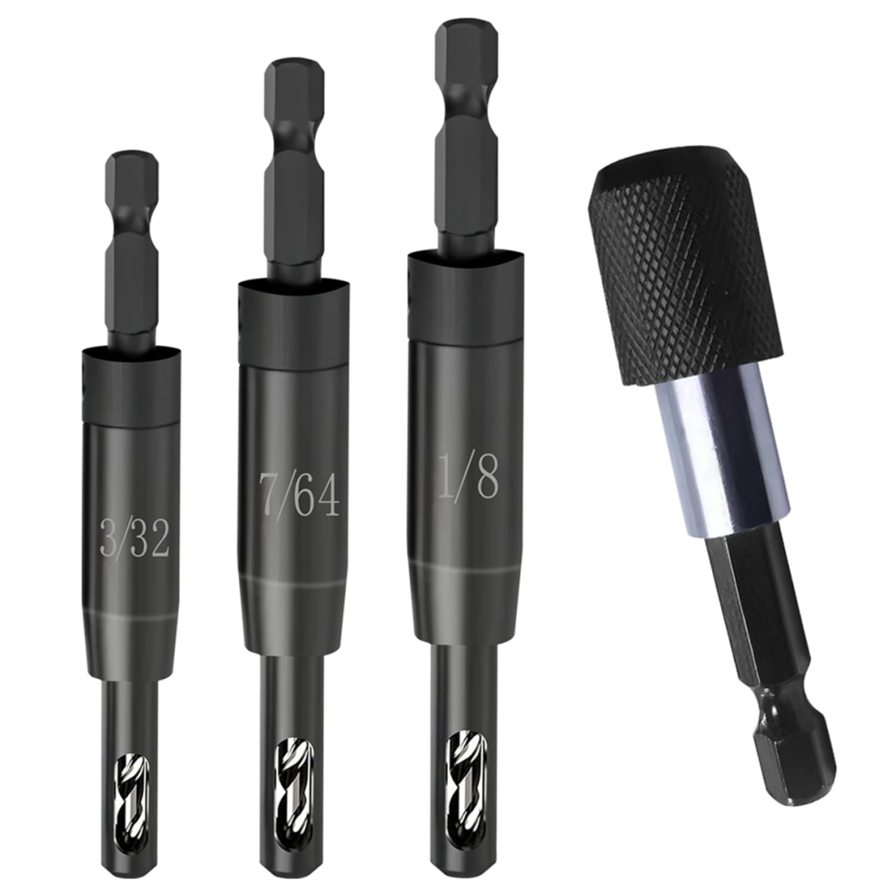 Photos - Bits / Sockets Jehiatek Self Centering Drill Bit 3/32", 7/64", 1/8" with Holder for 1/4 in Hex Shank,Drill Center Finding