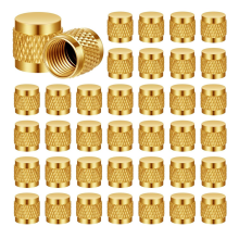 1/4 Flare Cap, Refrigeration Service Valve Cap Core Remover,Round Brass W/Neoprene O Ring Seal 100 Pcs