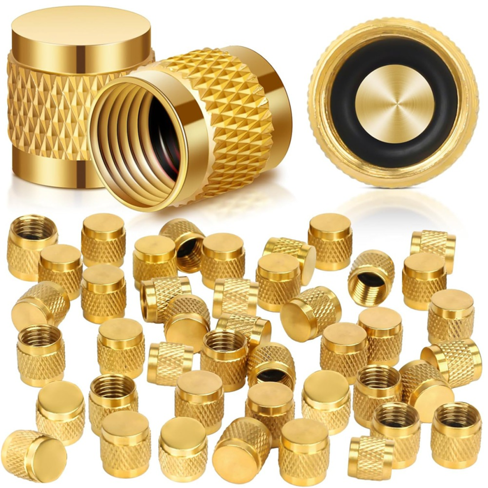 1/4 Flare Cover, Round Brass with Neoprene O-Ring Seal, HVAC Valve Refrigerant Lock Cover 50PCS-image-OPC-PJ862DS-NEW