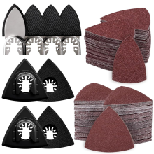 208Pcs Oscillating Tool Sanding Pads Kit,with Triangle and Finger Pad,for Finishing Wood