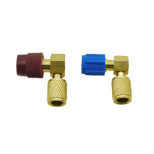 2PCS A/C Charging Adapter Converts R12 Port to Accept R134a Quick Disconnect Retrofit Connector 90 Degree