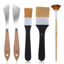 Painting Knife Set, Fan Paint Brushes Stainless Steel Artist Palette for Canvas Acrylic Oil Supplies