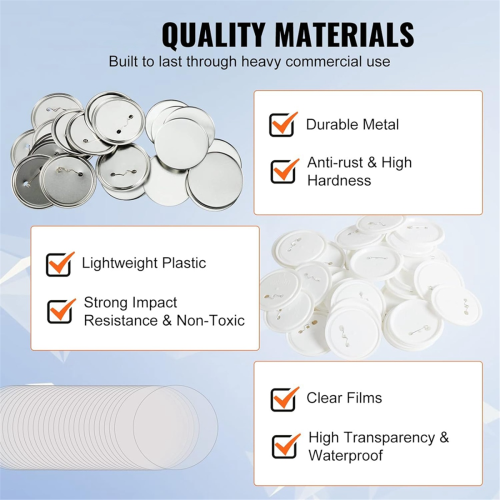 200 Sets 3 Inch 75mm Pin Back Button Parts for Maker Machine, DIY Round Badge 2