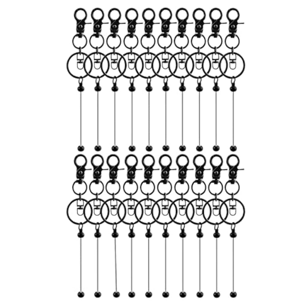 20Pcs Beadable Keychains Bars-Diy Blank Keychains- Keychain Bars For Beads Making Kit 4851335059890