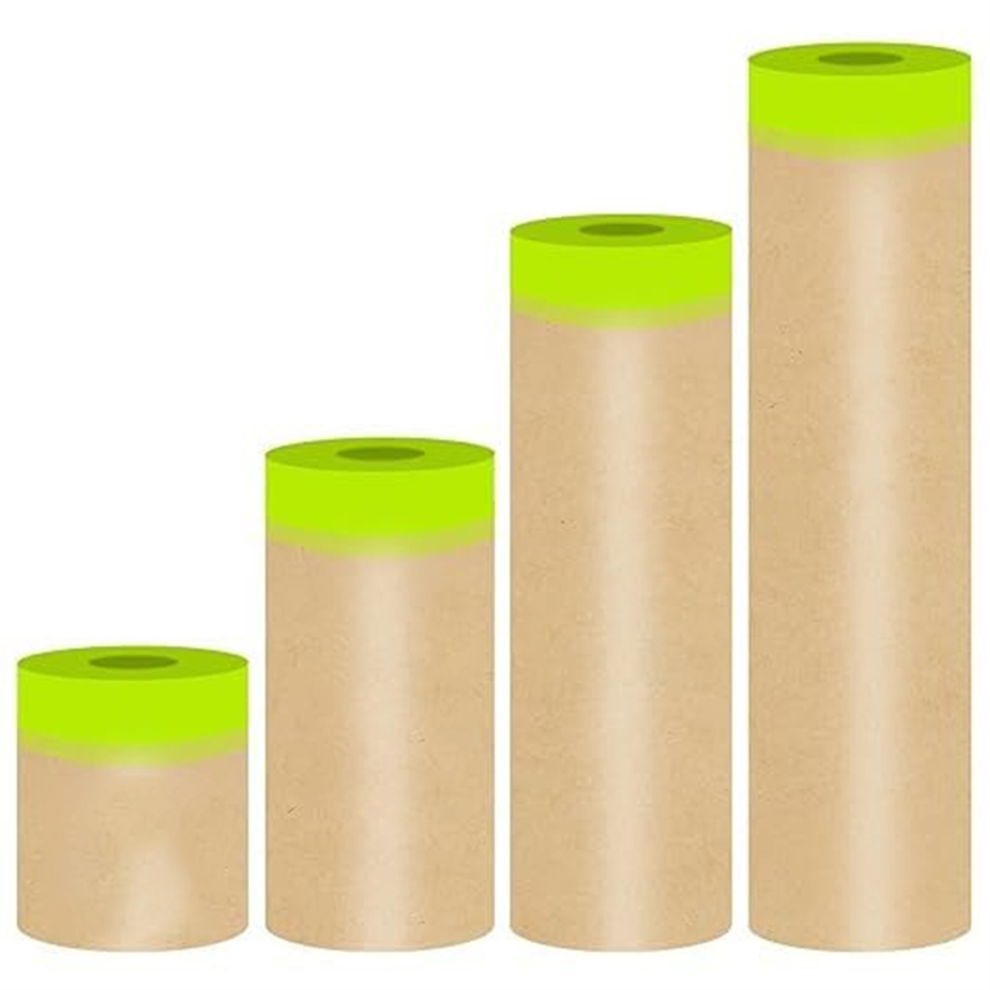 Pre Taped Masking Paper For Paintingadhesive Tape & Drape Painters Paper, Automotive Paint, House Decoration, Diy 4851335059425