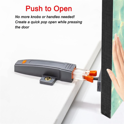 Self-Locking Cabinet Door Rebounder Adjustable Lock Wardrobe Panel Push-Open Opener 2