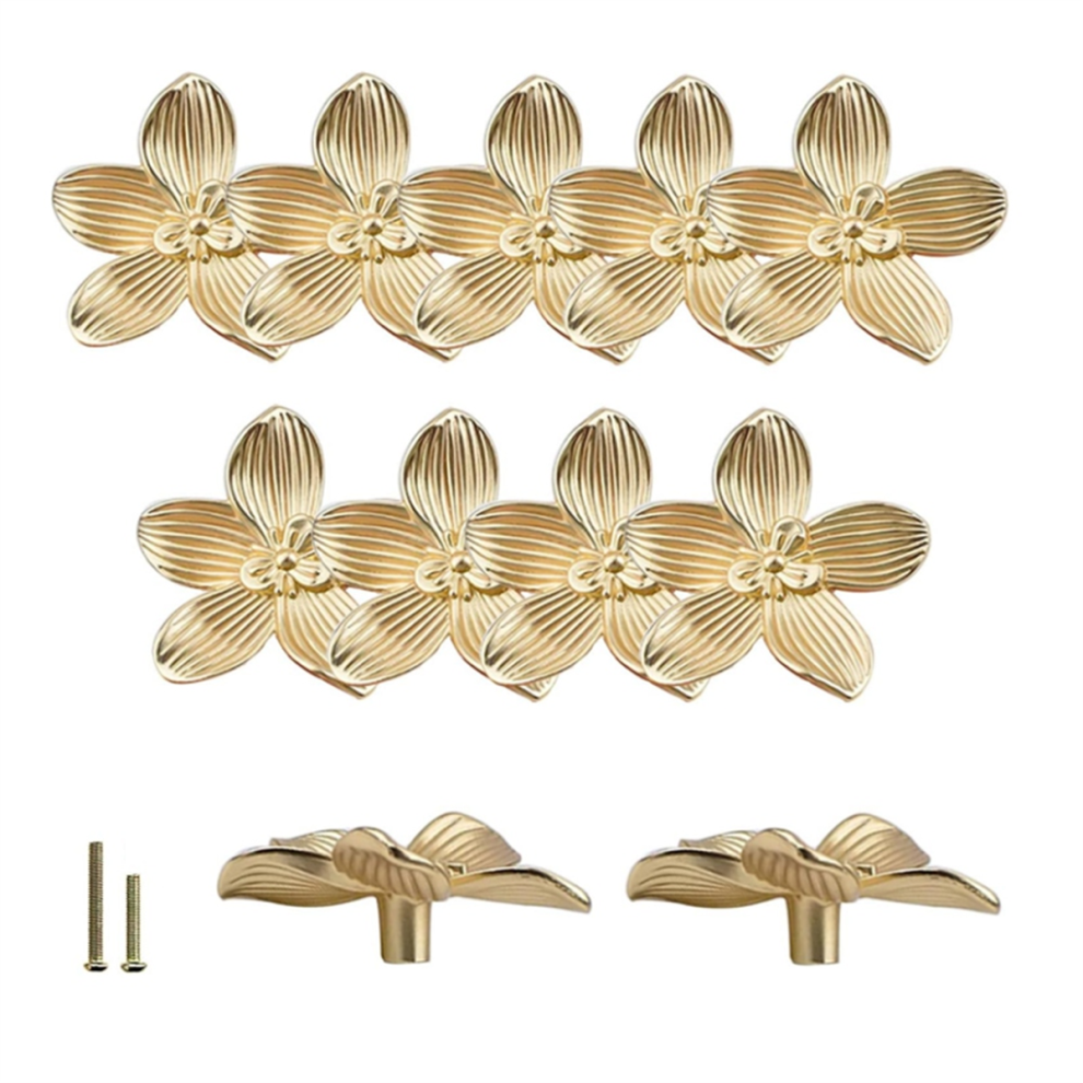 12Pcs Gold Flower Drawer Knobs Petal Kitchen Cabinet Dresser Furniture Cupboard Pulls Handles 4851335066683