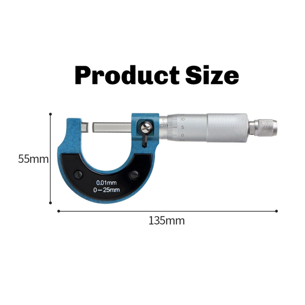 0.01Mm 0-25Mm Outside Micrometers Measuring Gauging Tool Scale Mechanical Caliper Precision Micro-Meter For Measurement 4851335065860