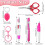 12 Pcs Nurse Pen Set Two Colors Pink Include Permanent Marker Lights for Nurses Retractable Ballpoint 3