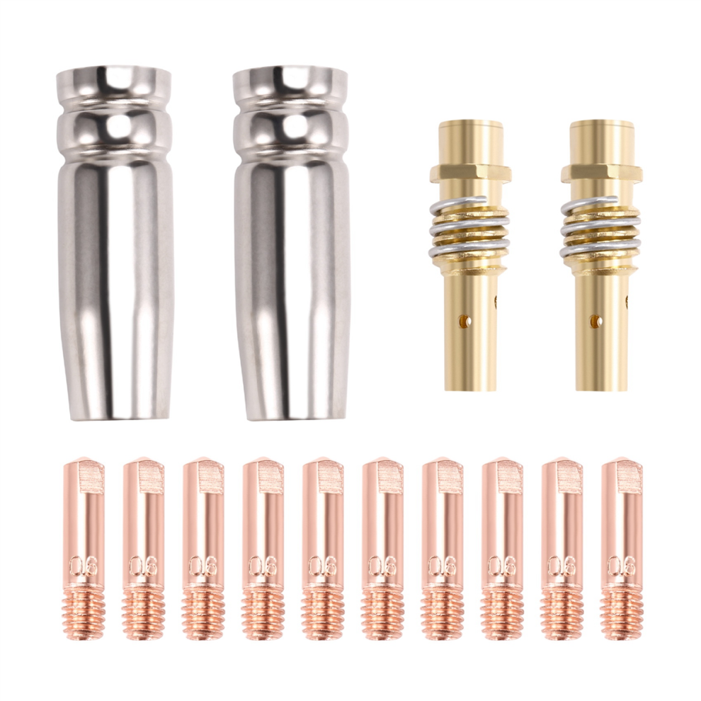 14Pcs 15Ak Welding Torch Accessories Consumables 0.6Mm Mig Gas Nozzle Tip Holder Of 4851335069066