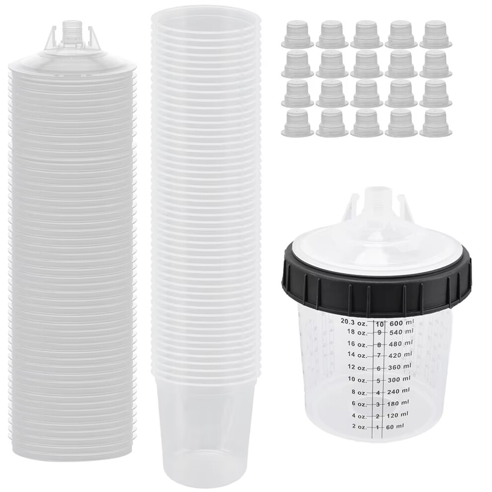 Paint Mixing Cup System 20 Ounce 600Ml Kit Disposable Hvlp Spraypaintgun Spraygun Refill 4851335069868