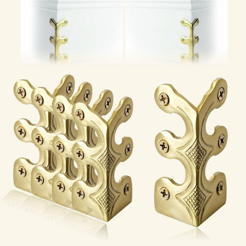 10pcs Baseboard Corner Protectors-Brass Skirting Board Protectors,Decorative Protector Cover,for Table Cabinet 2