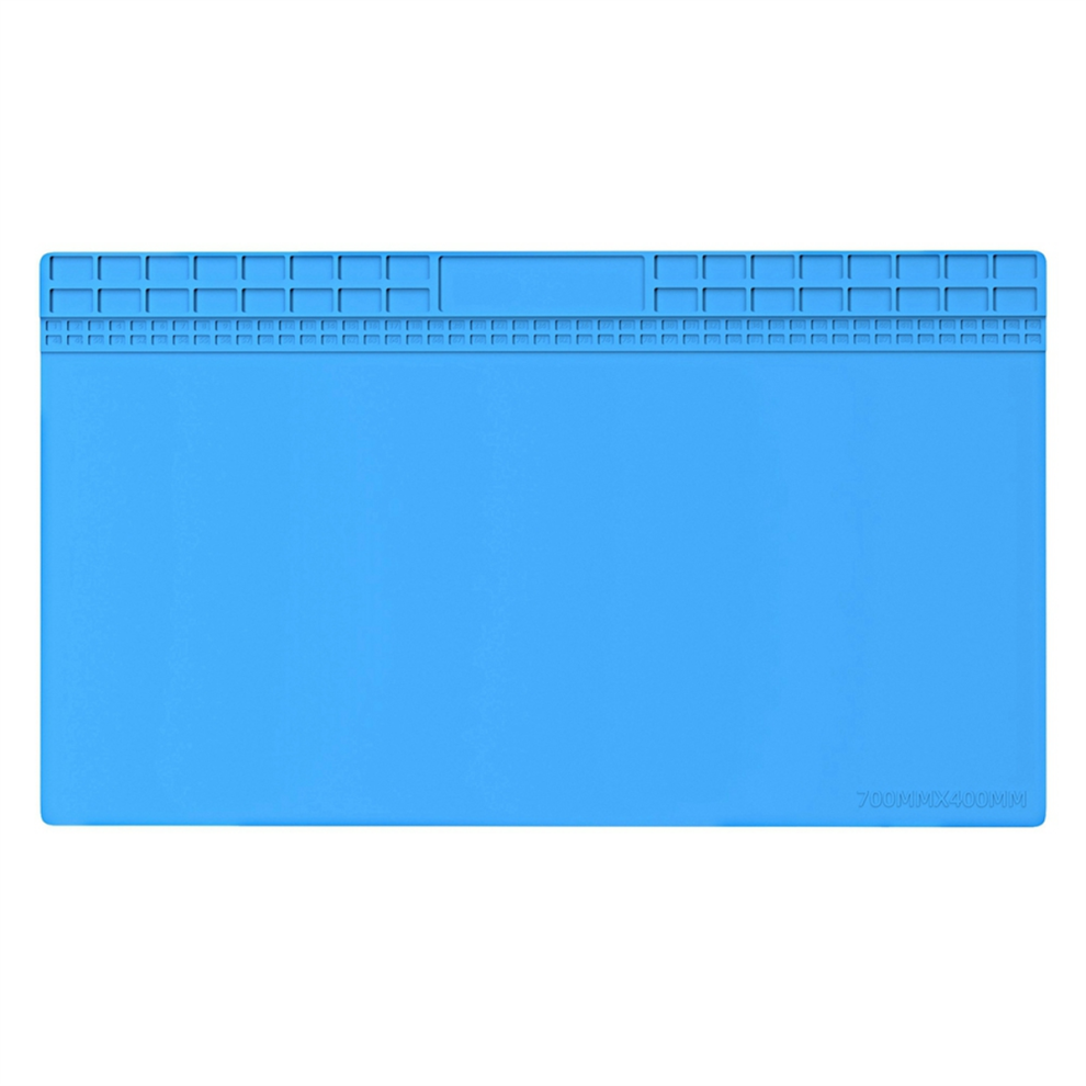 Super Big 700X400mm Pure Silicon Insulation Pad Repair Work Mat Bga Heat-Resistant Soldering Station Desk Platform Blue 4851335077450
