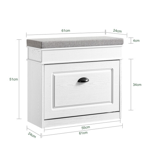 SoBuy Slim Space-Saving Shoe Cabinet with Seat Bench 2