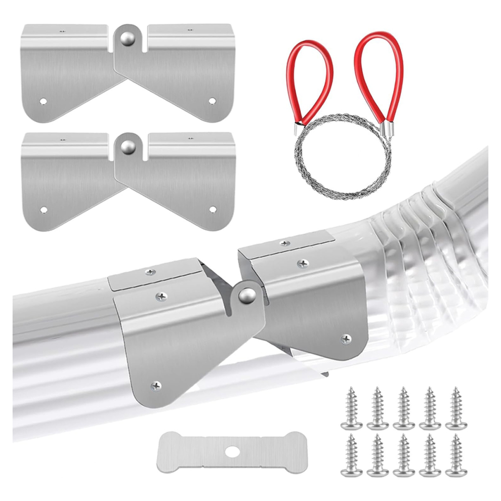 Gutter Downspout Hinges,1 Pair/2 Pcs Extension Hinge,Down Spout Drain Hinge,For Square Rectangle 4851335076170