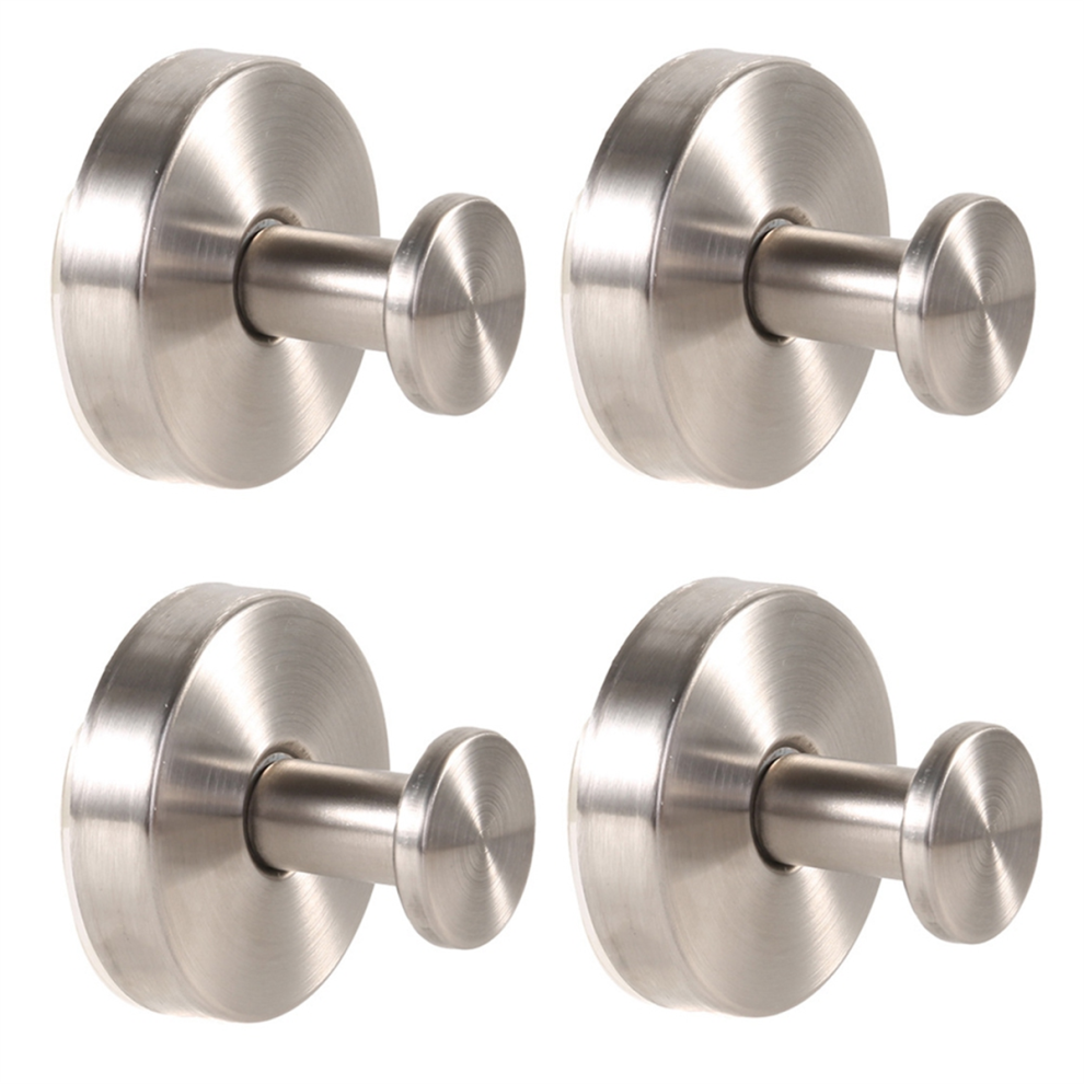Jehiatek Stainless Steel Suction Cup Clothes Hook Kitchen Bathroom Towel Punch-Free Seamless Silver