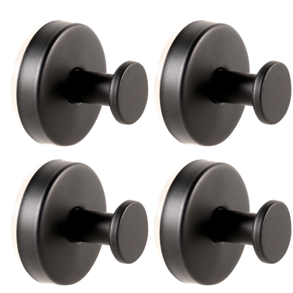 Jehiatek Stainless Steel Suction Cup Clothes Hook Kitchen Bathroom Towel Punch-Free Seamless Black