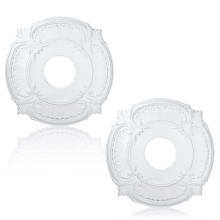 2 Pieces PU Ceiling Medallion Decorative Fan for Light Fixtures Fans Chandeliers, 12 Inch OD