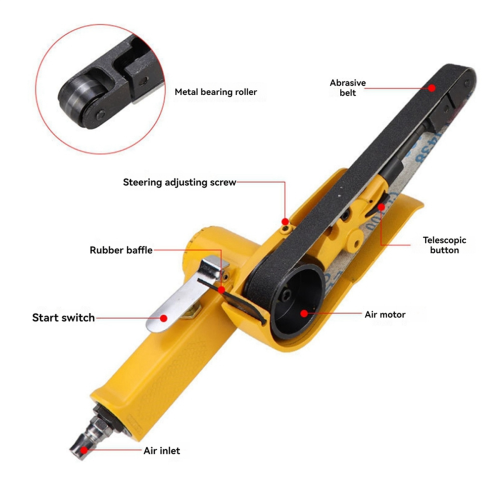 3/8inch Pneumatic Belt Sander Air Grinder Sanding Machine for 10x330mm 2