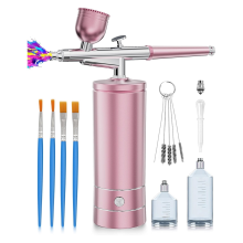 Airbrush Kit with Compressor, Portable Nail Spraygun, Rechargeable Cordless Set, Handheld Machine B