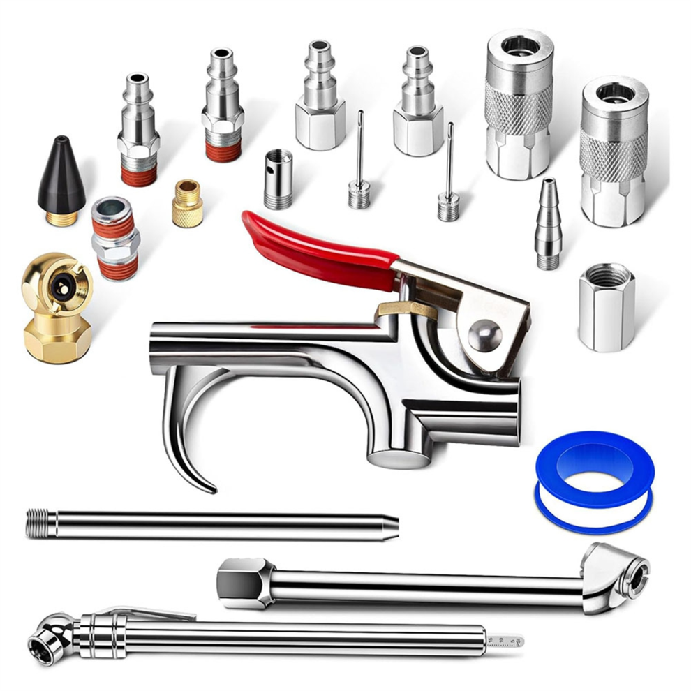 20 Piece Air Tool Kit, Compressor Kit,Air Tools With 1/4 Inch Npt Quick Connect Couplers, Accessories 4851335086605