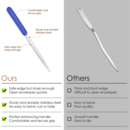 7 Pack Letter Opener Set, 7.5 Inch Stainless Steel Envelope Slitter, Efficient Mail Tool Ideal for Office 1