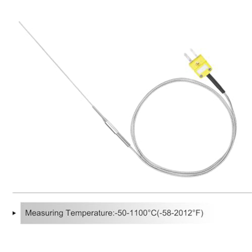 K Type Thermocouple with Plug, Meter Temperature Sensor Probe -50 to 1100C,3.3ft Wire 0.5x150mm 2
