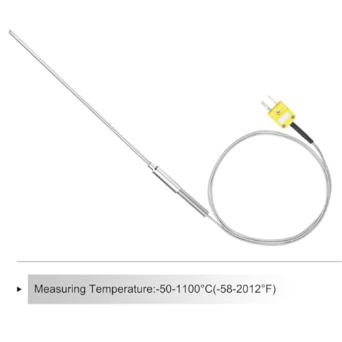 K Type Thermocouple with Plug, Meter Temperature Sensor Probe -50 to 1100C,3.3ft Wire 4x150mm 2