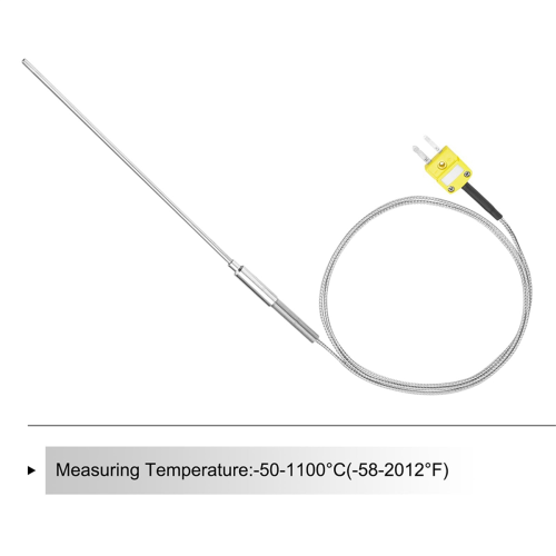 K Type Thermocouple with Plug, Meter Temperature Sensor Probe -50 to 1100C,3.3ft Wire 3.2x150mm 2