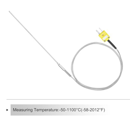 K Type Thermocouple with Plug, Meter Temperature Sensor Probe -50 to 1100C,3.3ft Wire 1x150mm 2