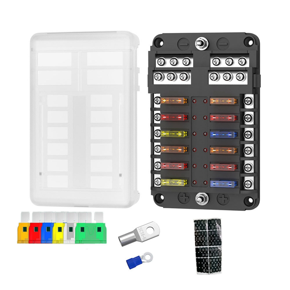New 12 Way Automotive Fuse Box Car Modification And Installation Equipment Safe Integrated For Cars Ships 4851335083536