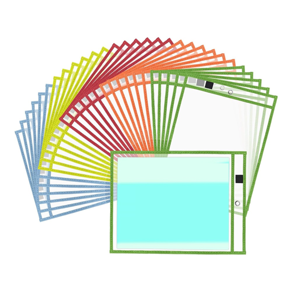 Photos - File Folder / Lever Arch File Jehiatek Dry Erase Pocket Reusable Sleeves, Plastic File Sleeves Page Protectors for Teachers Classroom Office Supplies,30PCS