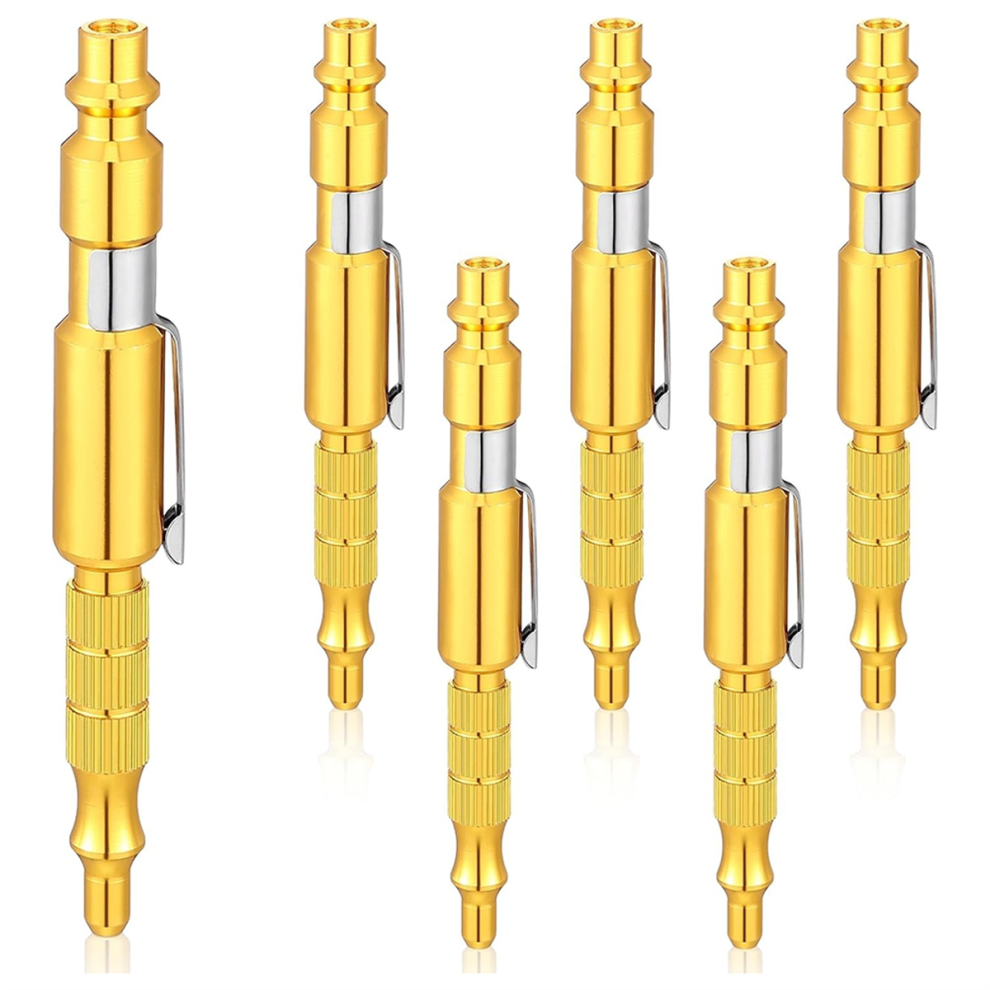 6Pcs 1/4In I/Mtype Adjustable Pocket Plug Air Blow Gunair Blower For Compressor Pen Dust Cleaning,Gold 4851335089996